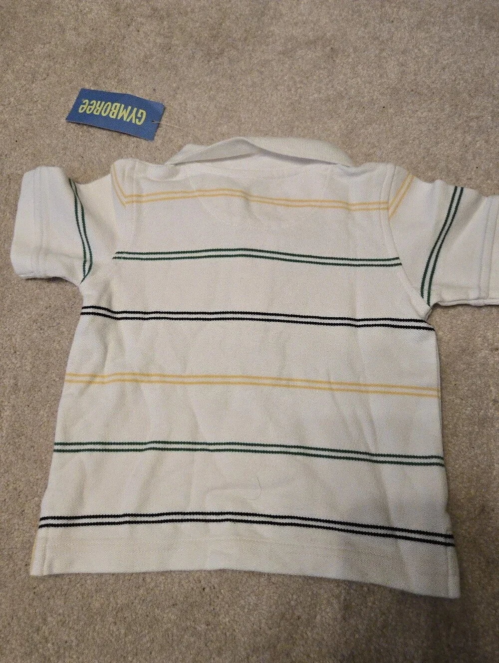 NWT Gymboree White/Yellow/Green/Blue Striped Polo Size 6-12 Months